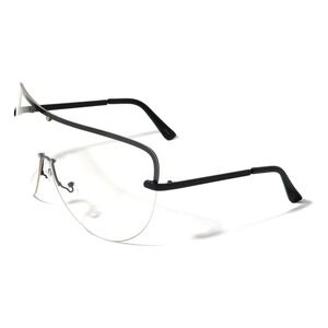 Rimless Sunglasses Half Frame Clear Lens Fashion Eyewear XL Shades UV Protection